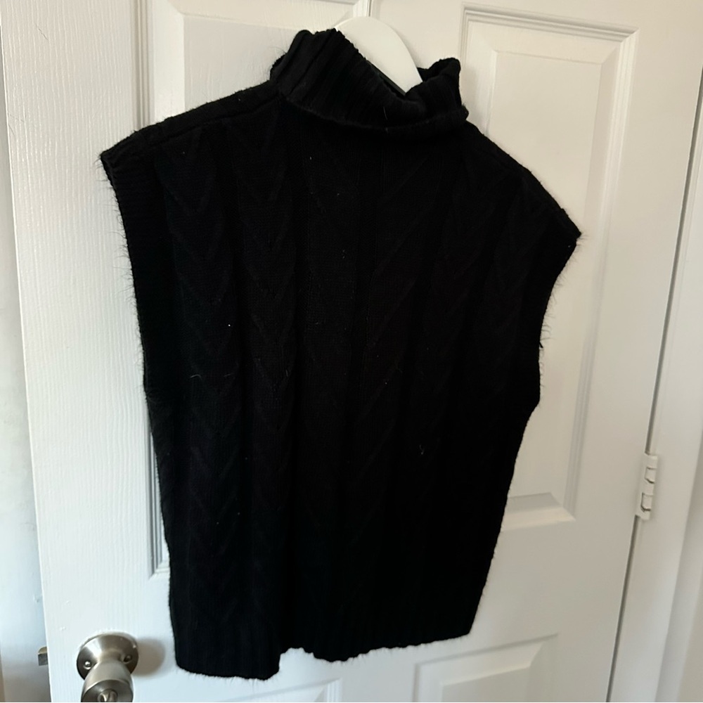 Black Cable Knit Sweater Vest